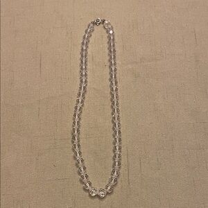 Clear Crystal Bead Necklace - Classic Women's Jewelry